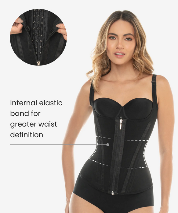 Vest with V shape & zipper - Style 1328-CYSM Shapers- .