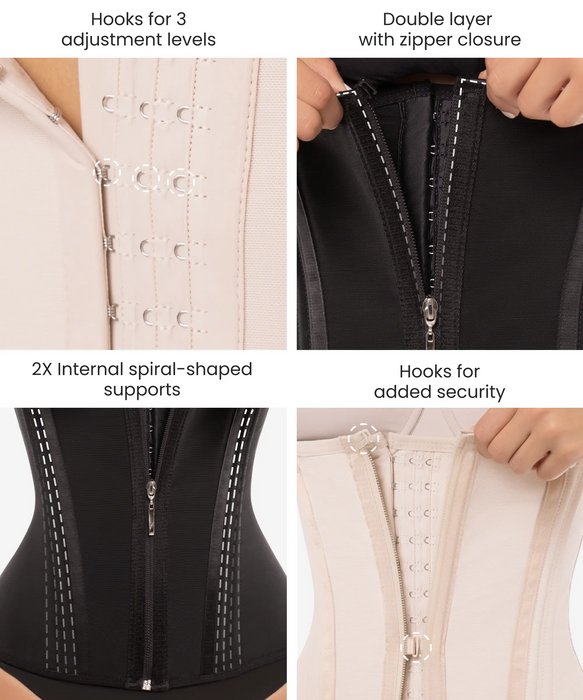 Vest with V shape & zipper - Style 1328-CYSM Shapers- .