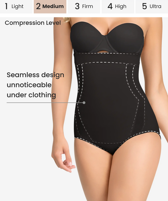 High-waist tummy control shaper in panty - Style 1595-CYSM Shapers- Seamless.