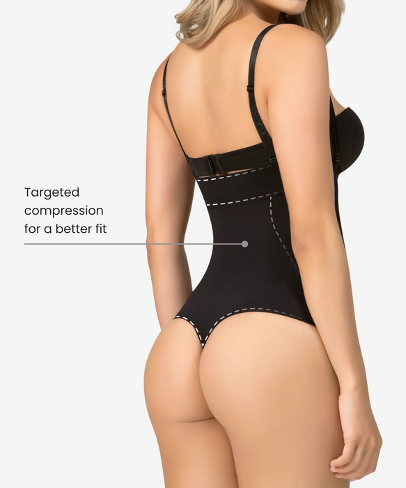 High-waist tummy control shaper in thong - Style 1596-CYSM Shapers- Seamless.