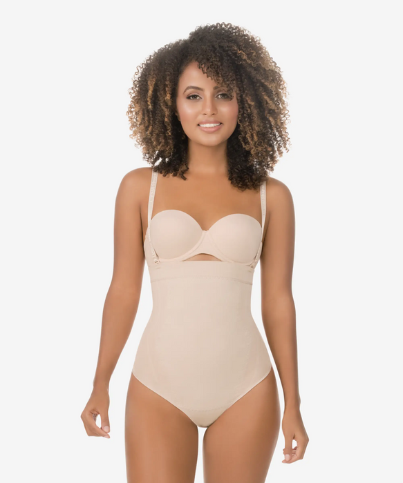 High-waist tummy control shaper in thong - Style 1596-CYSM Shapers- Seamless.