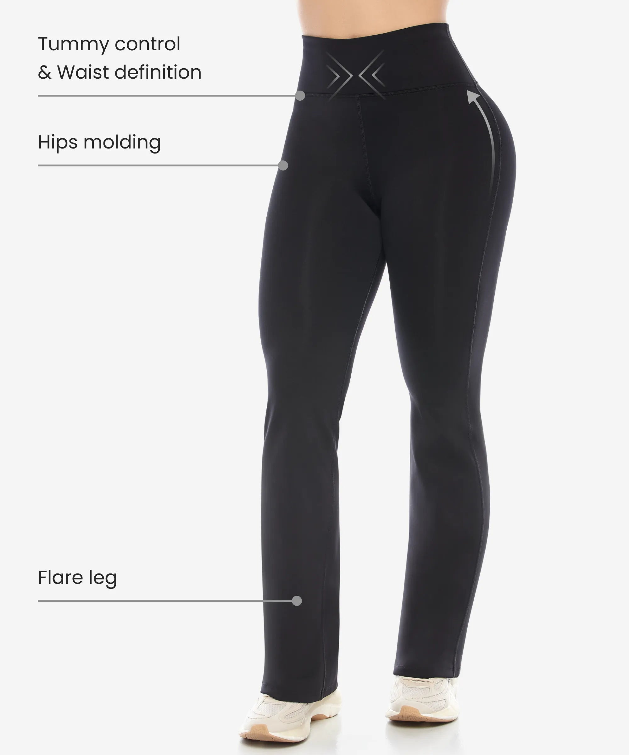 Curvy Legging | Flared-Leg Fit front benefits