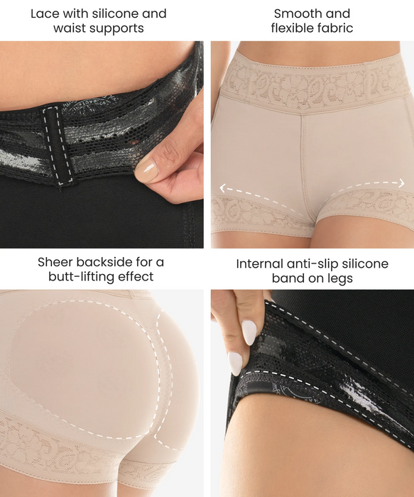 Lace butt-lifter shaper short - Style 211-CYSM Shapers- .