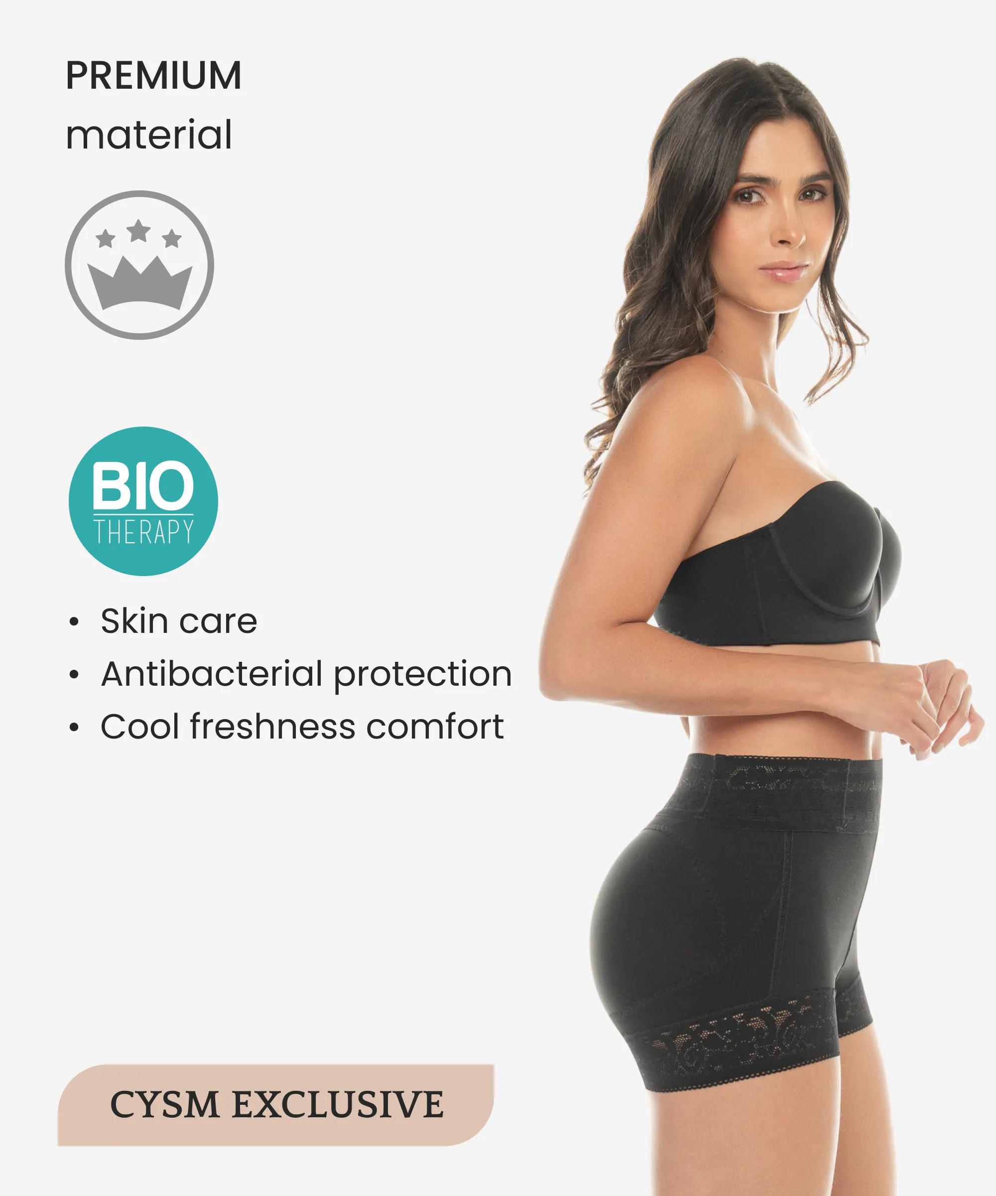 Lace butt-lifter shaper short - Style 211-CYSM Shapers- .