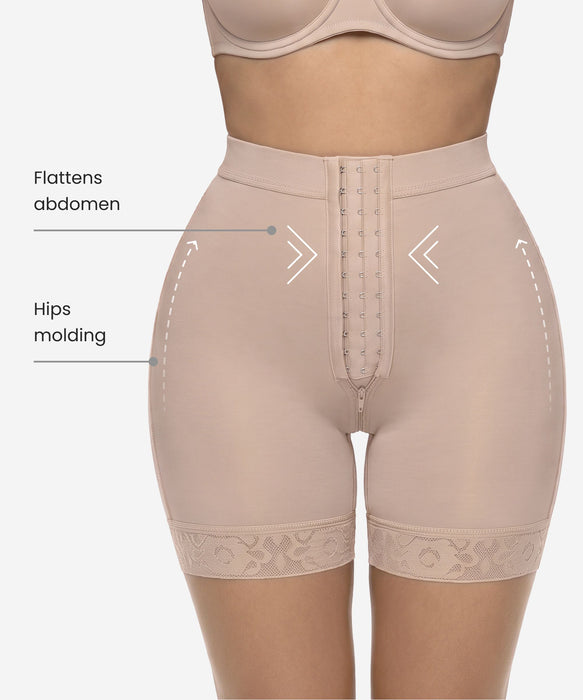Curvys Shaping Short Style 212 — 3-Row Hook Closure & Perineal Zipper