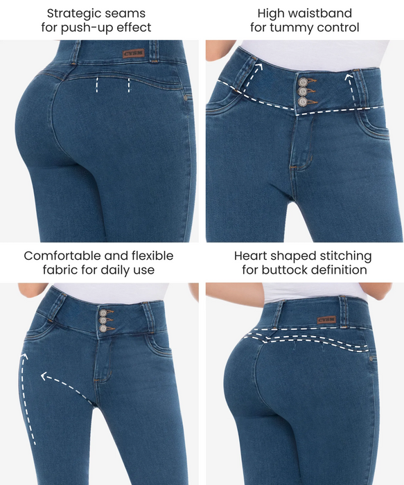 Mix Pack - 3 Push Up Jeans in styles 2128-2119-2122-CYSM Shapers- Bundle.