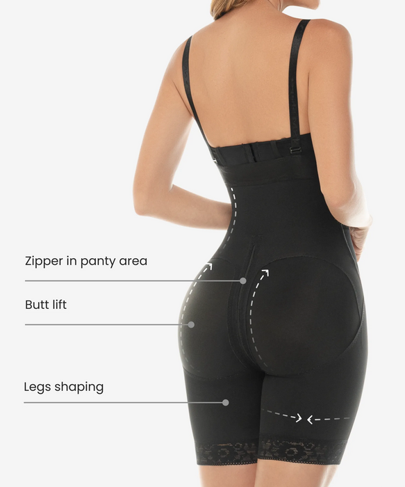 Strapless Compression Bodysuit With Zip Crotch - Style 260-CYSM Shapers- Shapewear.