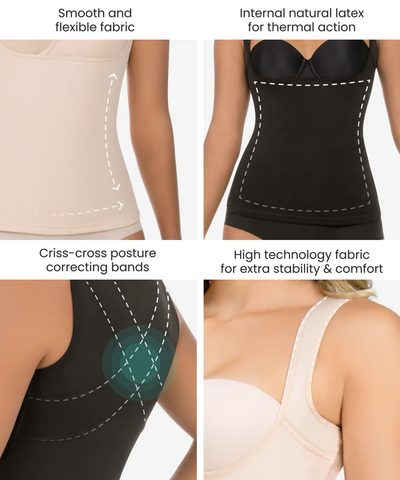 High-control camisole with back support - Style 287-CYSM Shapers- Ultra-Compresion.