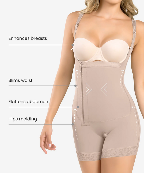 Braless compression bodysuit - Style 435-CYSM Shapers- Ultra-Silueta.