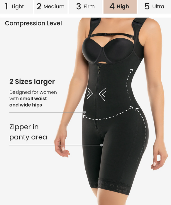 High compression bodysuit with zip crotch - Style 462-CYSM Shapers- .